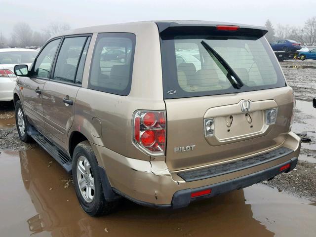 5FNYF28136B009490 - 2006 HONDA PILOT LX TAN photo 3