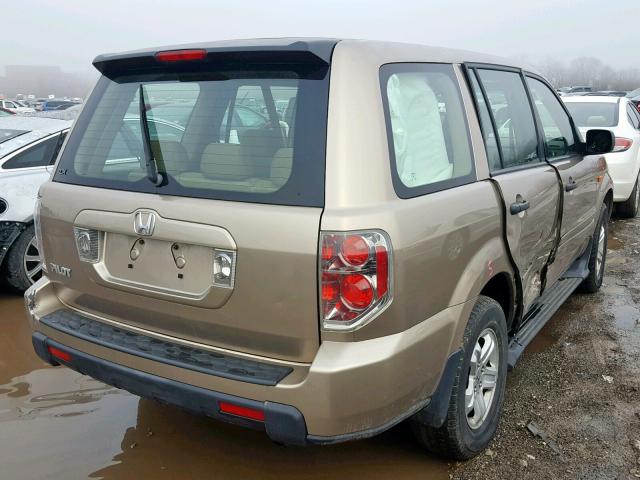 5FNYF28136B009490 - 2006 HONDA PILOT LX TAN photo 4