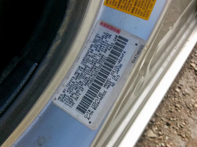 JTHBD182510027221 - 2001 LEXUS IS 300 SILVER photo 10