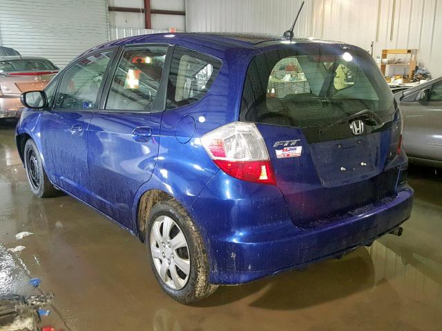 JHMGE8H22AC019863 - 2010 HONDA FIT BLUE photo 3