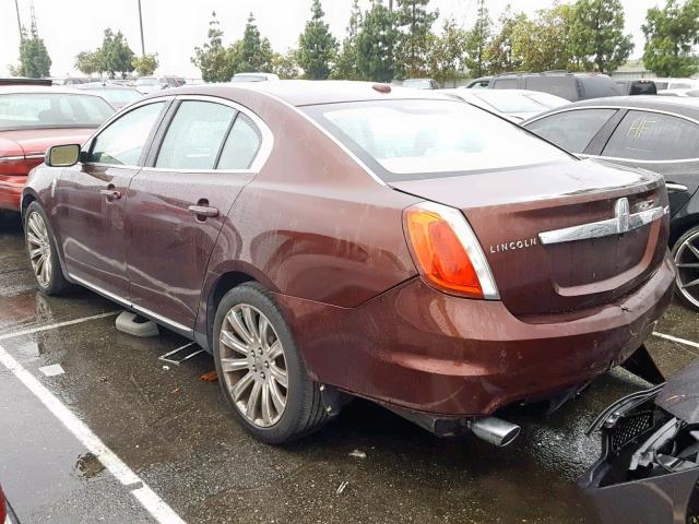 1LNHM93R29G611864 - 2009 LINCOLN MKS MAROON photo 3