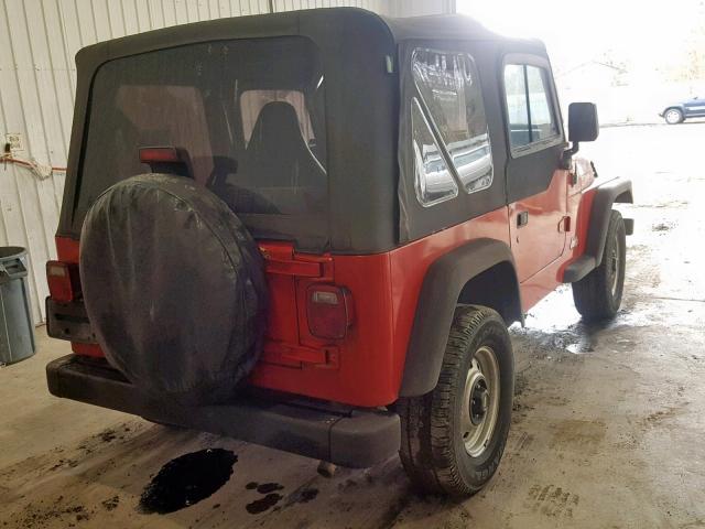 1J4FY29P2VP547844 - 1997 JEEP WRANGLER / RED photo 4