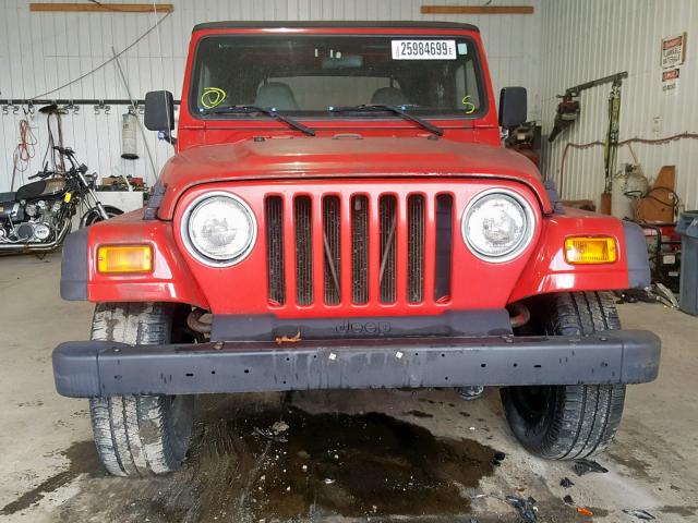 1J4FY29P2VP547844 - 1997 JEEP WRANGLER / RED photo 9