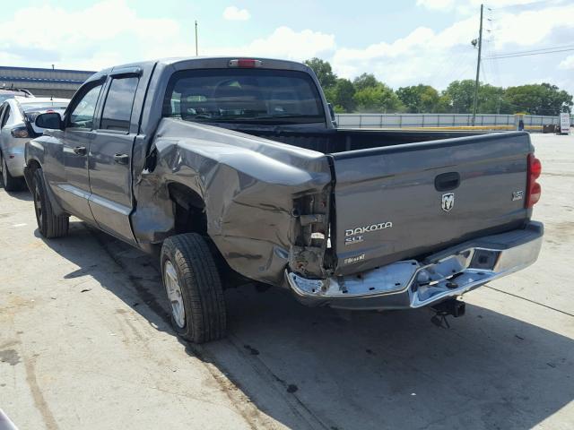 1D7HE48N75S294042 - 2005 DODGE DAKOTA QUA GRAY photo 3