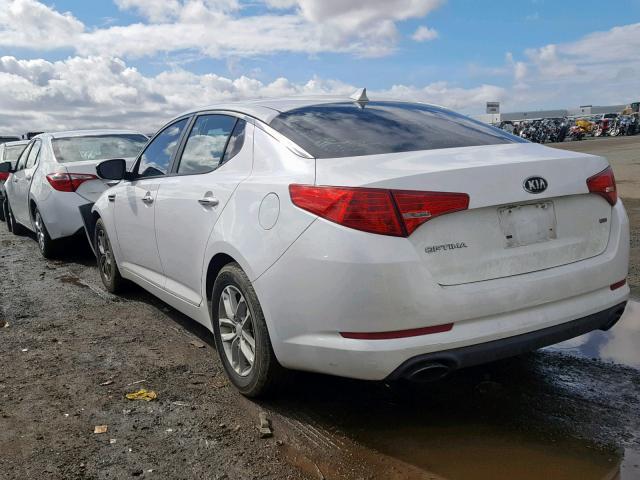 KNAGM4A71D5321900 - 2013 KIA OPTIMA LX WHITE photo 3