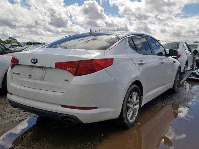 KNAGM4A71D5321900 - 2013 KIA OPTIMA LX WHITE photo 4