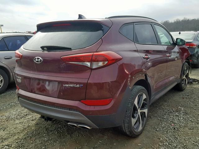 KM8J33A23GU124811 - 2016 HYUNDAI TUCSON LIM RED photo 4