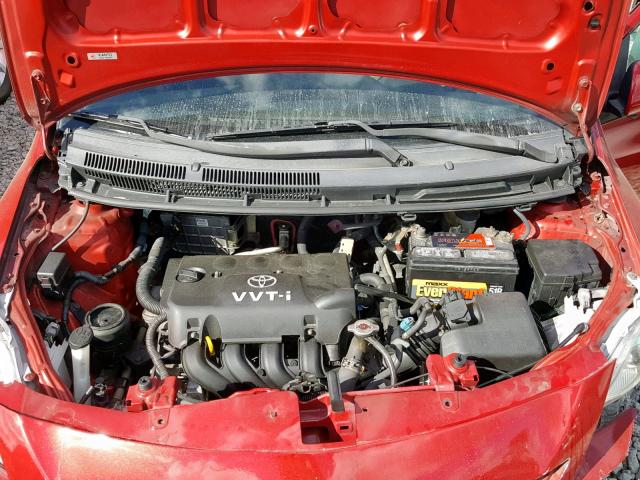 JTDBT923071051420 - 2007 TOYOTA YARIS RED photo 7