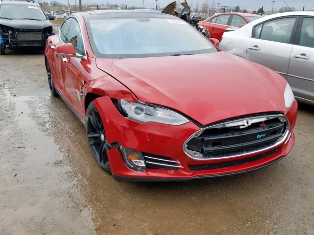 5YJSA1DPXDFP10047 - 2013 TESLA MODEL S RED photo 1