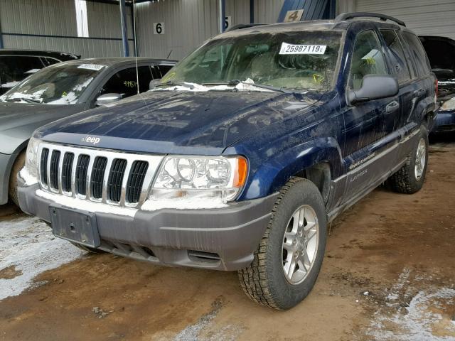 1J4GW48S92C160724 - 2002 JEEP GRAND CHER BLUE photo 2