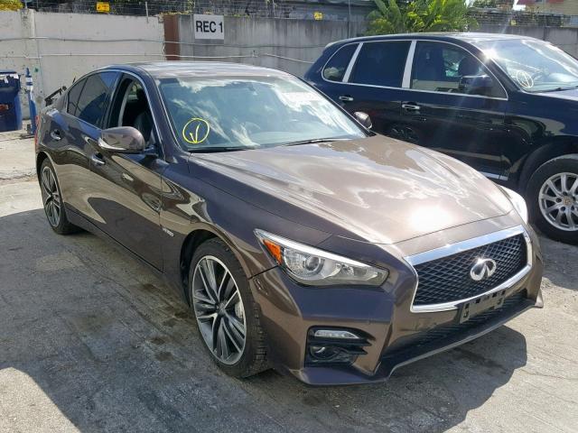 JN1AV7AP9EM690683 - 2014 INFINITI Q50 HYBRID BROWN photo 1