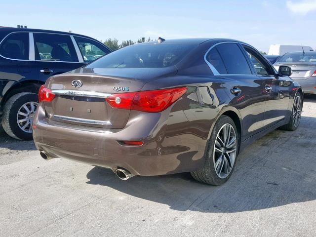 JN1AV7AP9EM690683 - 2014 INFINITI Q50 HYBRID BROWN photo 4