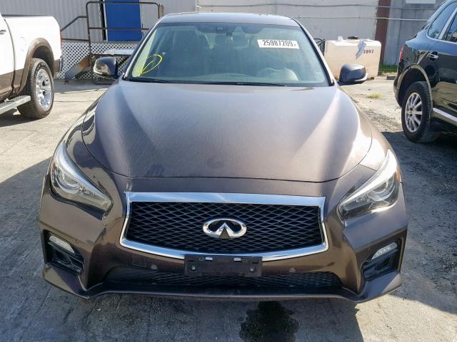 JN1AV7AP9EM690683 - 2014 INFINITI Q50 HYBRID BROWN photo 9