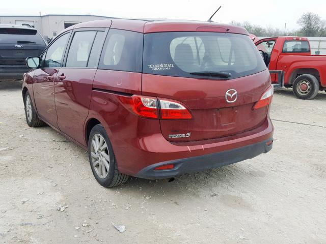 JM1CW2BL0C0107388 - 2012 MAZDA 5 RED photo 3