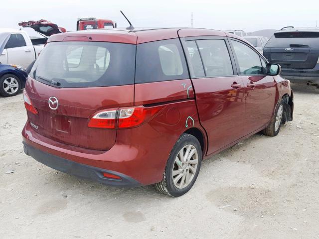 JM1CW2BL0C0107388 - 2012 MAZDA 5 RED photo 4