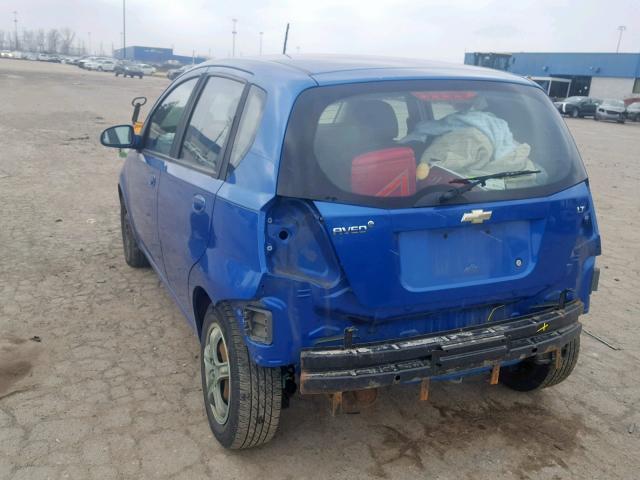 KL1TD6DE7AB135323 - 2010 CHEVROLET AVEO LS BLUE photo 3