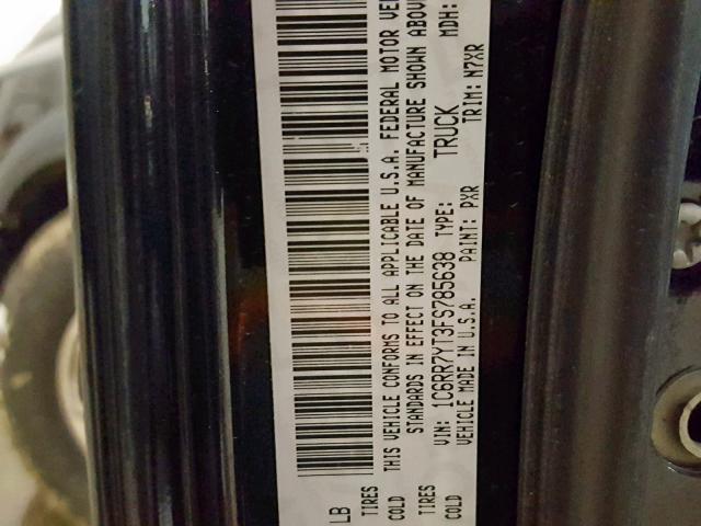 1C6RR7YT3FS785638 - 2015 RAM 1500 REBEL შავი ფოტო 10