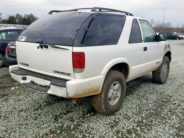 1GNCT18W4YK259441 - 2000 CHEVROLET BLAZER WHITE photo 4