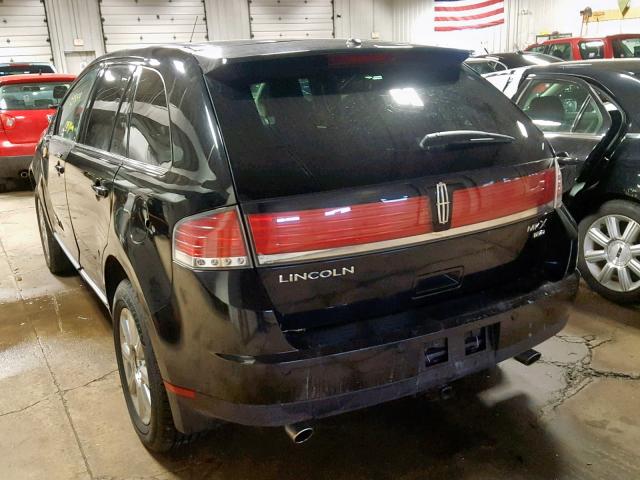 2LMDU88C07BJ34499 - 2007 LINCOLN MKX BLACK photo 3