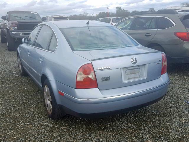 WVWTH63B21P201526 - 2001 VOLKSWAGEN PASSAT GLX 蓝色 照片 3