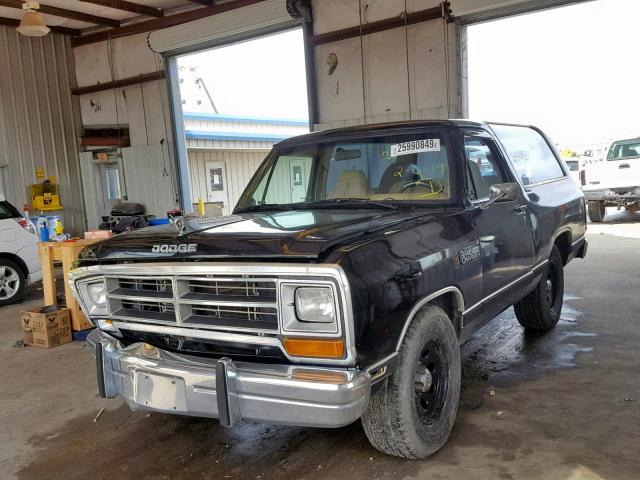 3B4GE07Y4KM937815 - 1989 DODGE RAMCHARGER BLACK photo 2