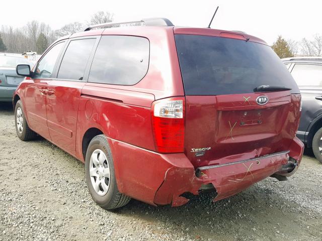 KNDMG4C30A6332593 - 2010 KIA SEDONA LX RED photo 3