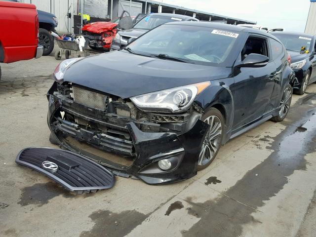 KMHTC6AE9GU296491 - 2016 HYUNDAI VELOSTER T BLACK photo 2