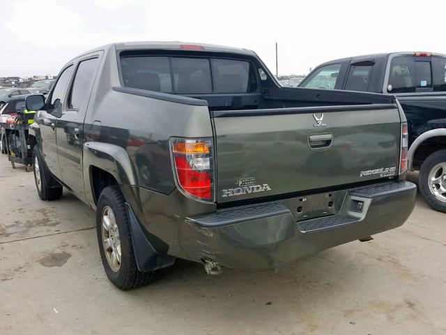 2HJYK16506H552295 - 2006 HONDA RIDGELINE GREEN photo 3