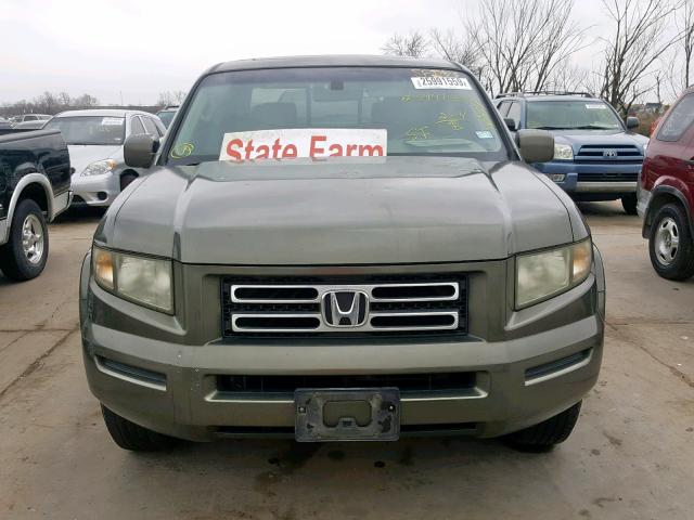 2HJYK16506H552295 - 2006 HONDA RIDGELINE GREEN photo 9