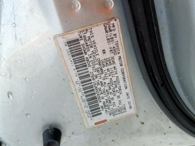 JT6HF10U8X0045828 - 1999 LEXUS RX 300 GRAY photo 10