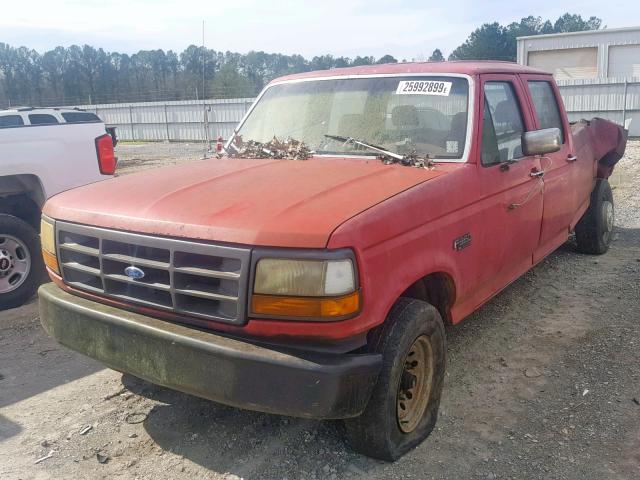 1FTJW35H7REA07465 - 1994 FORD F350 RED photo 2