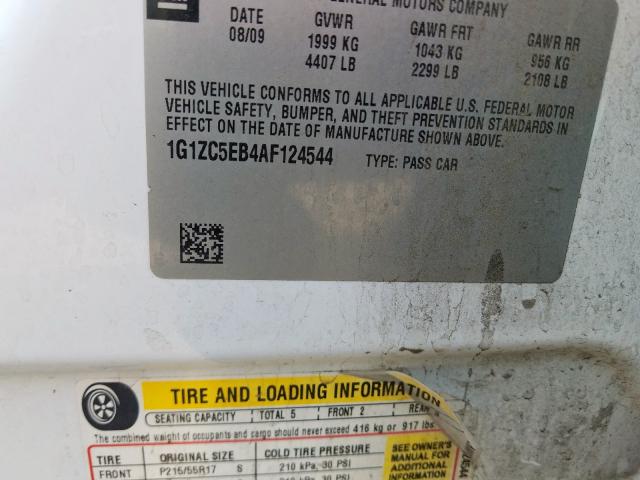 1G1ZC5EB4AF124544 - 2010 CHEVROLET MALIBU 1LT  照片 10