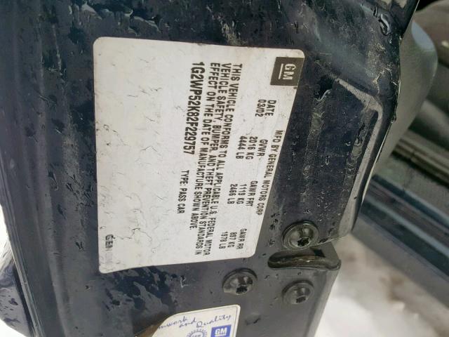 1G2WP52K82F229757 - 2002 PONTIAC GRAND PRIX BLUE photo 10