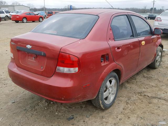 KL1TD52675B313209 - 2005 CHEVROLET AVEO BASE 勃艮第红 照片 4
