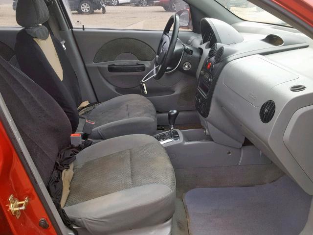KL1TD52675B313209 - 2005 CHEVROLET AVEO BASE 勃艮第红 照片 5