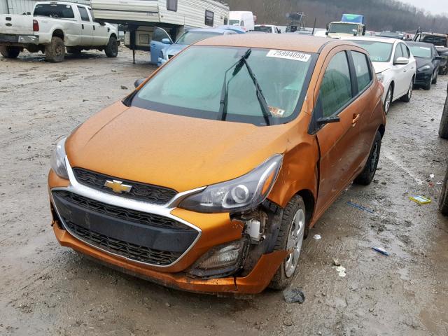 KL8CB6SAXKC706757 - 2019 CHEVROLET SPARK LS ORANGE photo 2