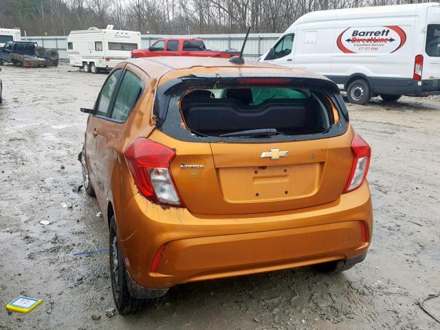 KL8CB6SAXKC706757 - 2019 CHEVROLET SPARK LS ORANGE photo 3