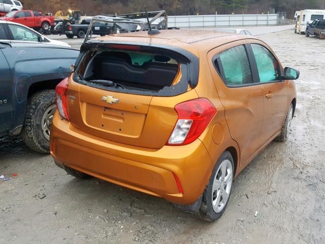 KL8CB6SAXKC706757 - 2019 CHEVROLET SPARK LS ORANGE photo 4