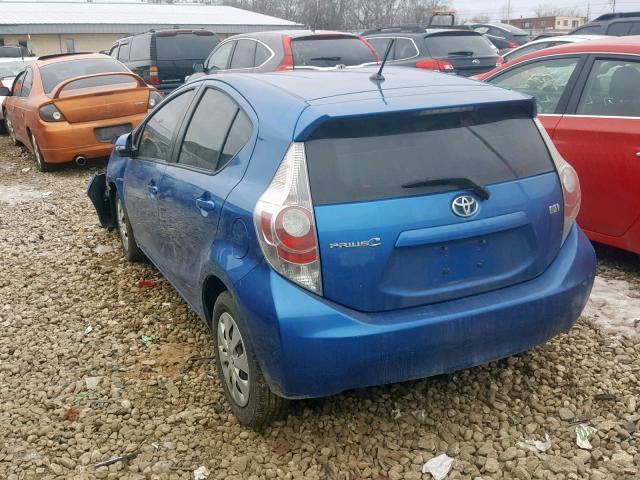 JTDKDTB36C1524970 - 2012 TOYOTA PRIUS C BLUE photo 3