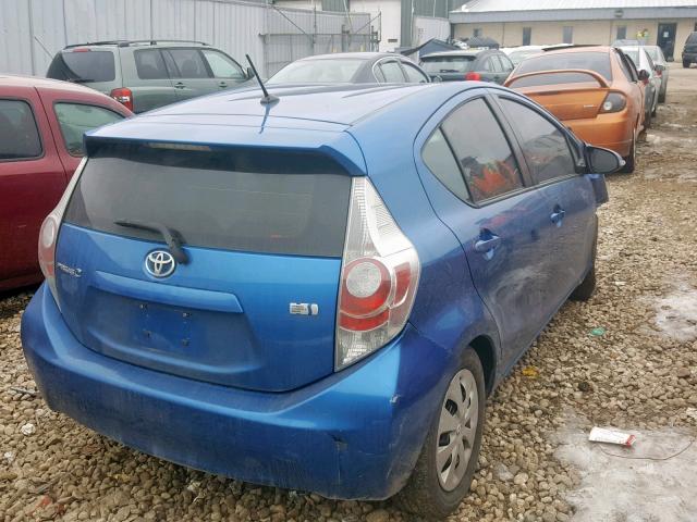 JTDKDTB36C1524970 - 2012 TOYOTA PRIUS C BLUE photo 4