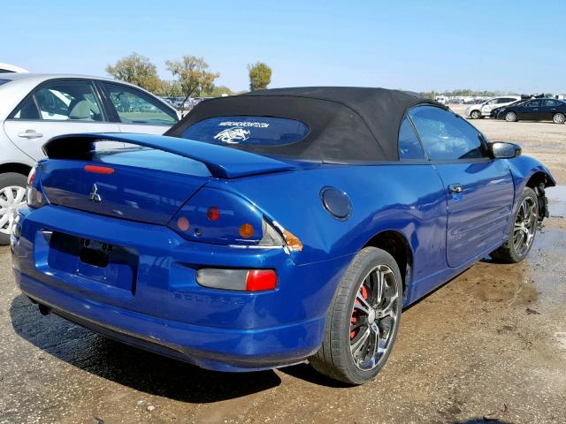 4A3AE45G73E086947 - 2003 MITSUBISHI ECLIPSE SP BLUE photo 4