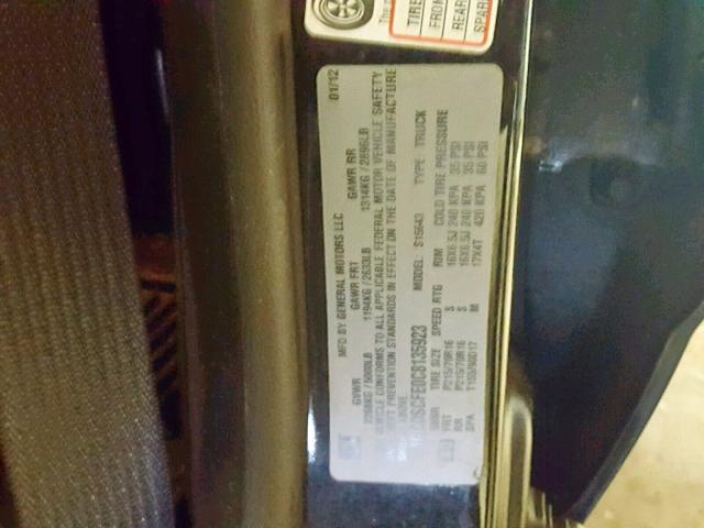 1GCDSCFE0C8135923 - 2012 CHEVROLET COLORADO L BLACK photo 10