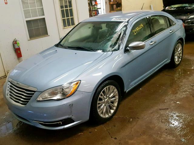 1C3CCBCB3CN304898 - 2012 CHRYSLER 200 LIMITE BLUE photo 2