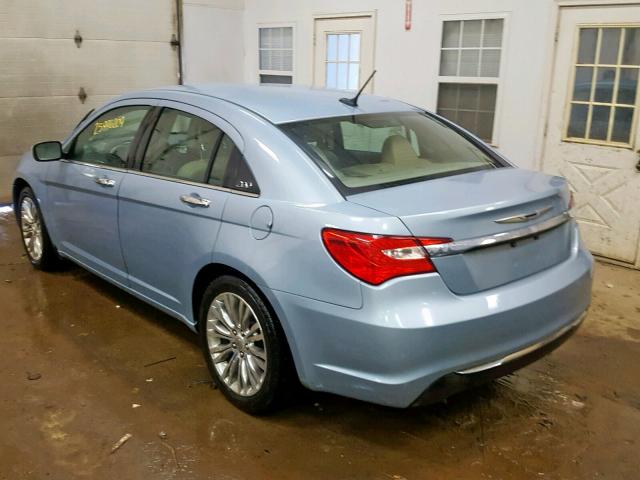 1C3CCBCB3CN304898 - 2012 CHRYSLER 200 LIMITE BLUE photo 3