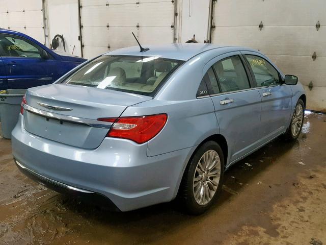 1C3CCBCB3CN304898 - 2012 CHRYSLER 200 LIMITE BLUE photo 4