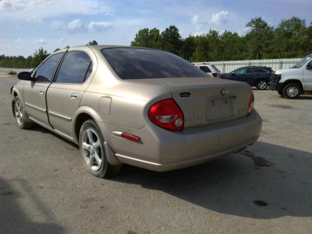 JN1CA31D71T629285 - 2001 NISSAN MAXIMA GXE GOLD photo 3