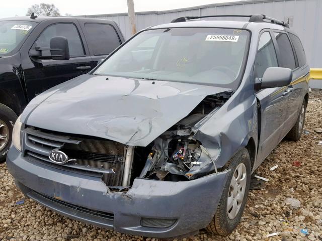 KNDMB233676175857 - 2007 KIA SEDONA EX BLUE photo 2