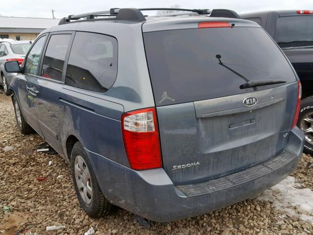 KNDMB233676175857 - 2007 KIA SEDONA EX BLUE photo 3