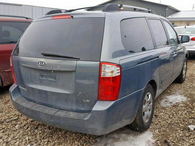 KNDMB233676175857 - 2007 KIA SEDONA EX BLUE photo 4