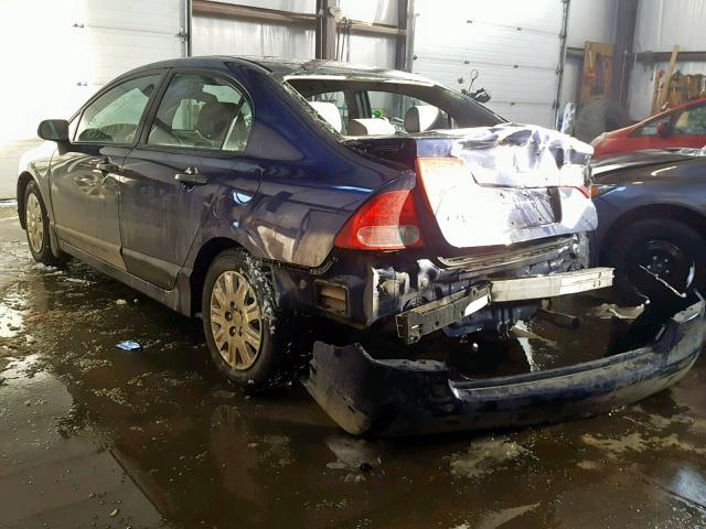 2HGFA16397H029485 - 2007 HONDA CIVIC DX BLUE photo 3